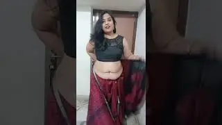 kruti Patel saree drapping with low waist in shapwear with waist chain