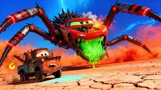 Lightning McQueen SPIDER Mutation! GIANT Monster McQueen vs Mater &ndash; The FINAL Battle