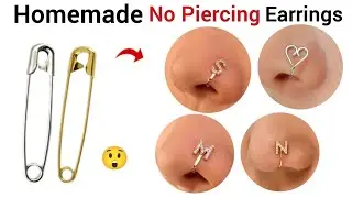 DIY Homemade Nose Pin😍🥰/how to make nose ring with safety pin/homemade nose ring