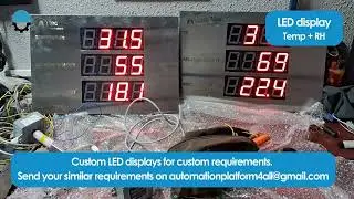 Temperature & RH Monitoring Display | 7 Segment LED with LibraTHBRM RH Sensor | Automation Platform