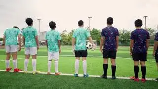 Football match, teamwork ability of the team. 4K stock video...