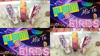 **🌹 Vintage Rose Nail Roulette Challenge! XXL Coffin Nails with Alcohol Ink, Glitter & Birds! 🕊✨**