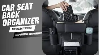 Car Seat Back Organizer &ndash; Leather Hanger Storage Bag for Phone, Cup, Tissue & Handbag