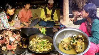 village local mutton curry recipe in village style cooking in rural Nepal || village Mutton curry