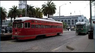 MUNI: F Market Streetcars at Steuart Street