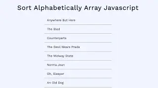 Array Sort Alphabetically Javascript | Map & Sort Methods