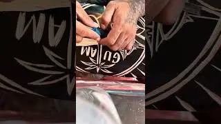 Carving Guam surf board personalized for family