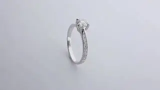 0 40 Karaat mini cathedral pav&eacute; diamanten verlovingsring