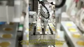Automatic coffee powder alumium foil tray filling sealing machine