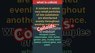 what is colloid | colloids | colloids classification | #bsc #bscconcept #chemistry #colloids #shorts