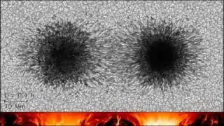 Two sunspots in mutual interaction revealed by supercomputer MHD simulations