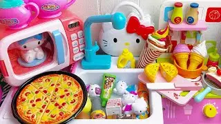 DIY Hello Kitty Pink Kitchen ASMR | Cutting and making mini food | Squishy Sanrio