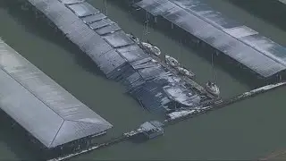 North Texas marina structure collapses, damages boats after ice storm