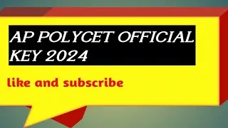 AP POLYCET KEY 2024@Chemistrytips6/ POLYCET KEY/ AP POLYCET FINAL KEY