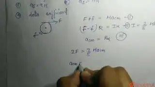 A constant horizontal force F is applied on the top of a solid sphere and a hallow sphere of sam...