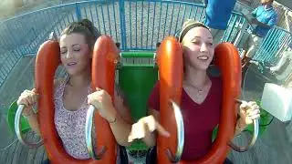 Mom and daughter on the sling shot at Myrtle Beach, SC!