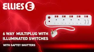 6 Way  Multiplug With Illuminated Switches | Ellies