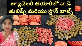 Jwellery making raw materials Tulips/ stone balls part-3