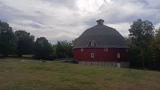 Johnson-Sauk Trail State Recreation Area, Illinois is Ryan's red round historic barn in Fall Autumn.