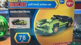 Lego at Lunchtime! Make-It-Blocks Pull-Back Action Car (Green)