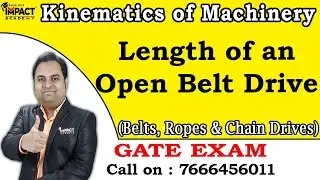 Length of an Open Belt Drive | Belts, Ropes & Chain Drives | Kinematics of Machinery | #gateexam