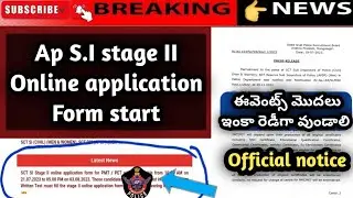 Ap police S.I stage II online application form start July 21 to August 3 official press note release