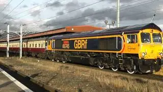 Newly named GBRF 66745 'Modern Railways The First 50 years' at York 28/9/12