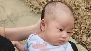 Cutting my 3 months old baby's hair 😍 💕