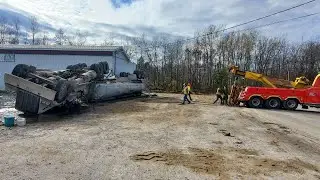 WWNY Liquid manure spills in Heuvelton as tanker truck rolls over