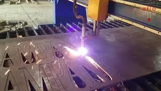 Taglio al plasma cnc: insegna in metallo con macchina da 400A