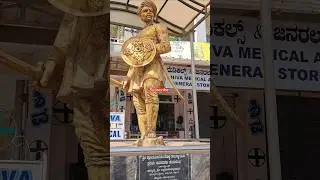 Freedom fighter krantiveera sangolli rayanna Statue #shorts #challengingstardarshan