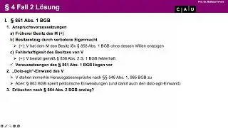 Examenskurs Mobiliarsachenrecht &ndash;&nbsp;Folge 04 (&sect; 863 BGB; Besitzschutz nach &sect; 1007 BGB)