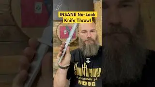 World Champion does an INSANE No-Look Knife Trick Shot! (Filmed One-Handed!)