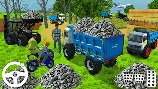 Drive Duke 390 And ROAD ROLLER JCB Unloading Stone From Dumper Truck in Game 💥Part 293 #gamingvideos
