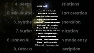 Discover 13 mind blowing AI tools......#chatgpt4 #contentcreationtips#chatgpt4 #contentcreator#viral