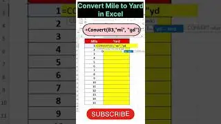 ExcelTrick#MILE to YARD in Excel#Excel#exceltips#exceltutorial#shorts#viral#excelformula#excelshorts