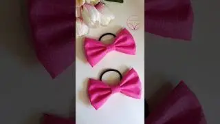 Make handmade elastic hair bows/elastic hairties |watch full video #subscribe #shorts #diy #viral