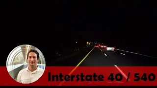 Driving I-40 and I-540 at Night in Raleigh, North Carolina