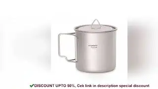 TOMSHOO Ultralight Titanium Cup Outdoor Portable Camping Picnic Water Cup Mug with Foldable Handle 3