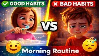 GOOD HABITS vs BAD HABITS 🌞 Morning Routine for Kids! 👧👦 3D Animated Story