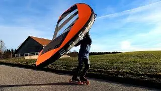 Wing Foil Ensis on Inline Skates Rollerblade Twister and Powerslide DH350