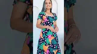 VESTIDO DE VISCOSE | ESTAMPA TROPICAL | Vestido Mabely | Maria Moura Moda Feminina