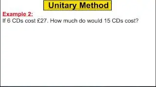 Unitary Method (Video 4) - Year 9
