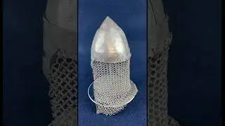 Silver Knight War Helm with Chainmail. Серебряный рыцарский шлем с кольчугой
