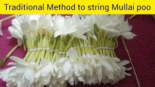 Flower Garland /Traditionalmethod to string mullai Flower /2020/JeHas