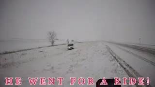 WEATHER IS BAD! DRIVER WAS VERY LUCKY!