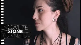 White Howlite Stone Double Flare Tunnels | UrbanBodyJewelry.com