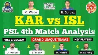 KAR vs ISL Dream11 Team | KAR vs ISL Dream11 Prediction | PSL 2023 Match | KAR vs ISL Dream11 Today