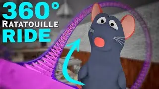 360 VR Ratatouille Roller Coaster 🐭 Pixar Movie Disney style Virtual Reality immersive 4K 3D ride