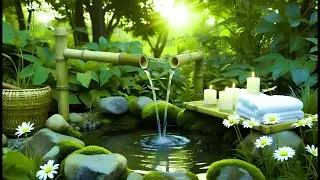 Peaceful Piano with Bamboo Fountain 🌿 Deep Healing to Release Stress, Worry & Sleep Well